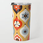Festive Old-fashioned Christmas Tree Baubles Travel Mug Gallery Image 3