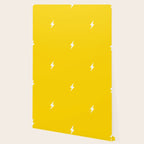 White Lightning Bolt pattern on Yellow background Wallpaper Gallery Image 2