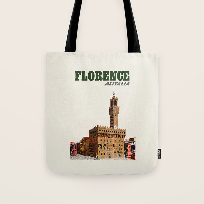Florence Vintage Travel Poster, 1960s Tote Bag Gallery Image 1