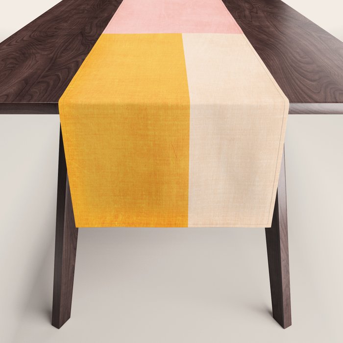 Pastel Tones Colorful Geometric Modern Artwork Table Runner Gallery Image 1