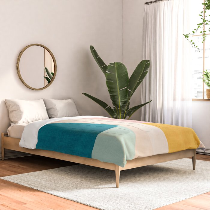 Pastel Tones Colorful Geometric Modern Artwork Comforter Gallery Image 2