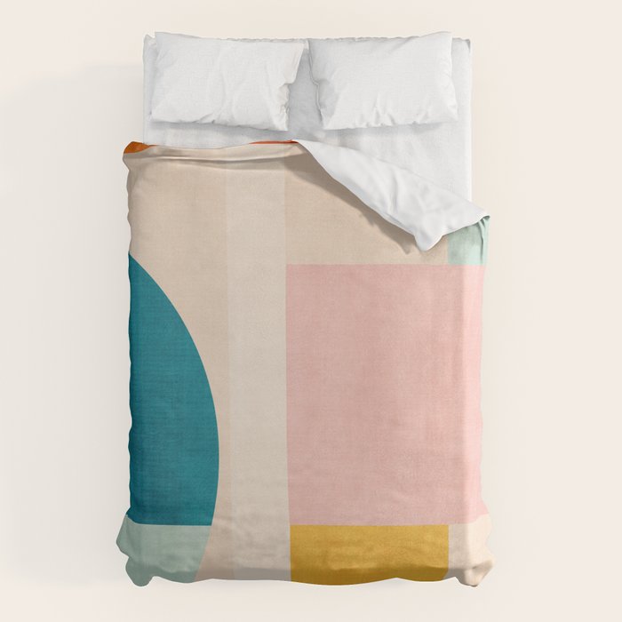 Pastel Tones Colorful Geometric Modern Artwork Duvet Cover Gallery Image 6