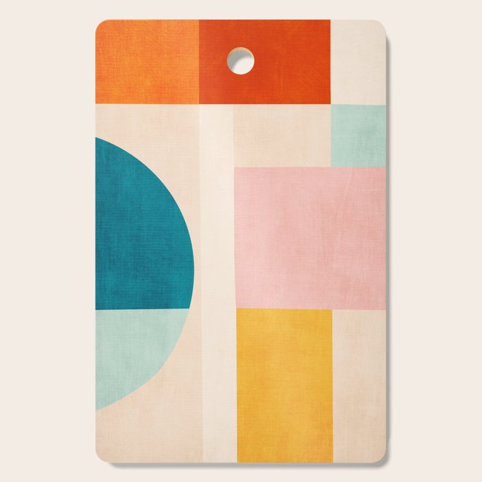 Pastel Tones Colorful Geometric Modern Artwork Cutting Board Gallery Image 1