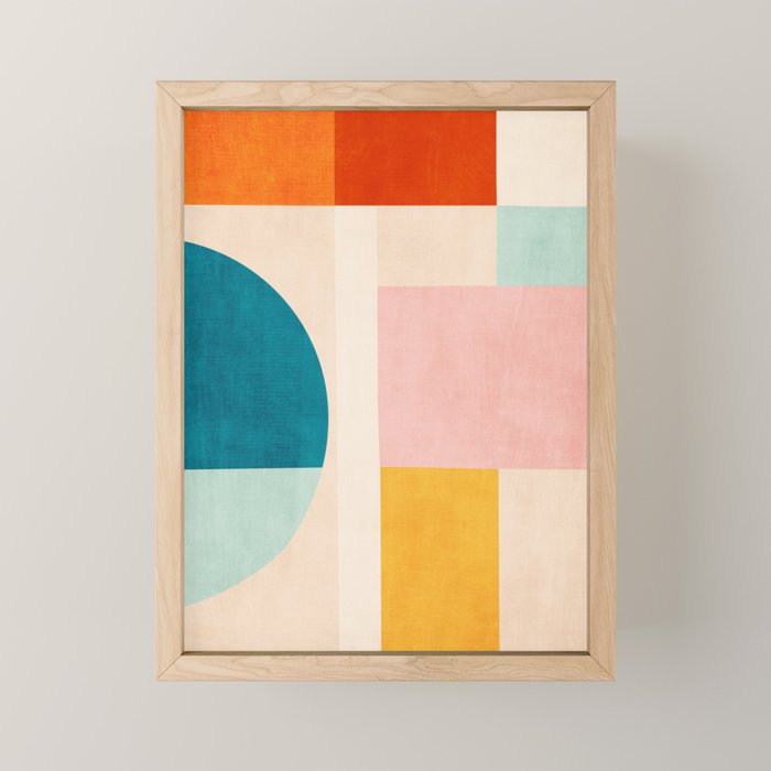 Pastel Tones Colorful Geometric Modern Artwork Mini Art Print Gallery Image 1