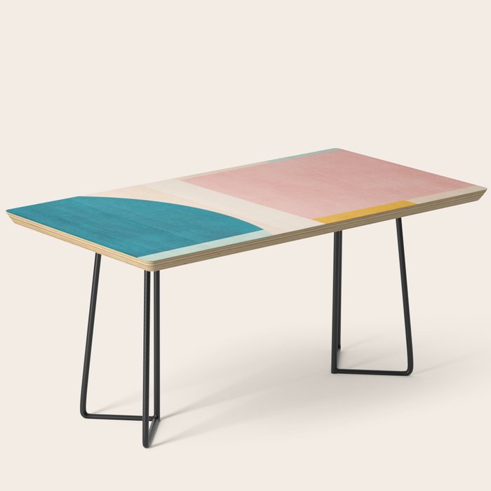 Pastel Tones Colorful Geometric Modern Artwork Coffee Table Gallery Image 1