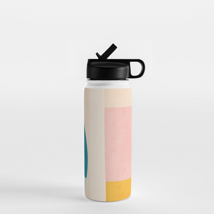 Pastel Tones Colorful Geometric Modern Artwork Water Bottle Gallery Image 1