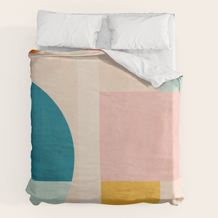 Pastel Tones Colorful Geometric Modern Artwork Duvet Cover Gallery Image 2