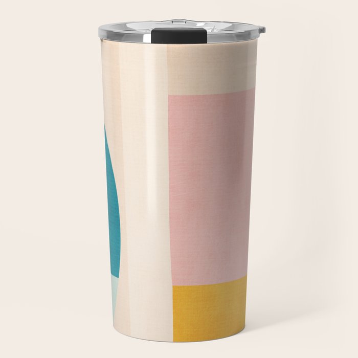 Pastel Tones Colorful Geometric Modern Artwork Travel Mug Gallery Image 1
