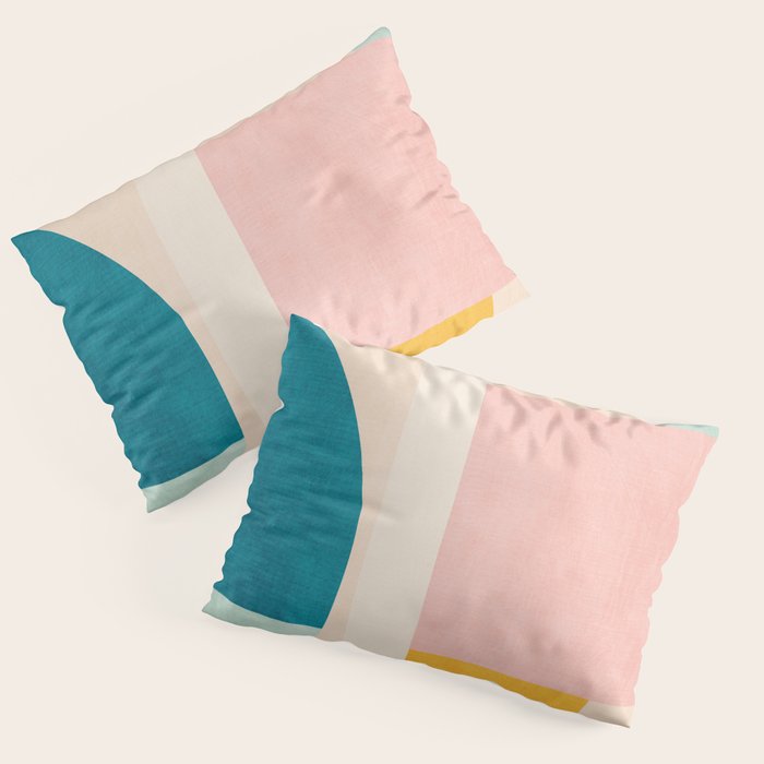 Pastel Tones Colorful Geometric Modern Artwork Pillow Sham Gallery Image 3