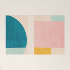 Pastel Tones Colorful Geometric Modern Artwork Welcome Mat Gallery Image 1