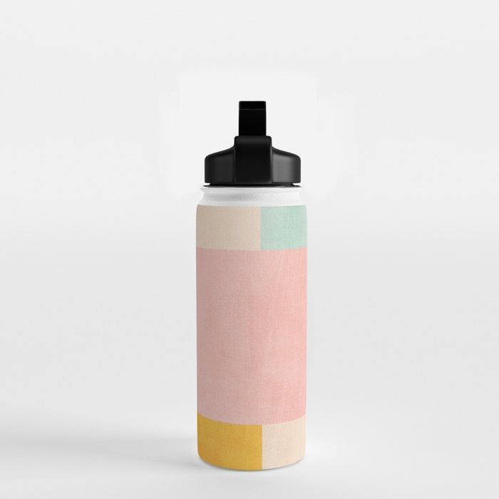 Pastel Tones Colorful Geometric Modern Artwork Water Bottle Gallery Image 2