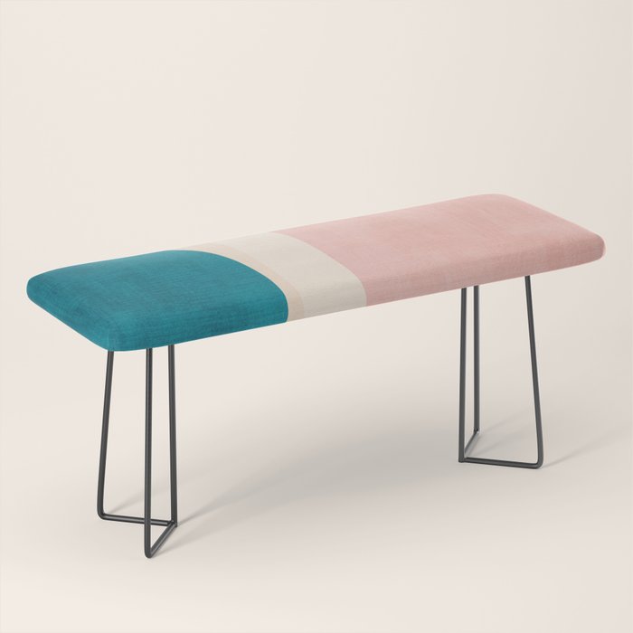 Pastel Tones Colorful Geometric Modern Artwork Bench Gallery Image 1