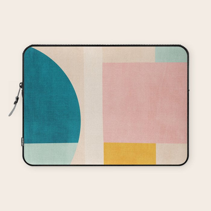 Pastel Tones Colorful Geometric Modern Artwork Laptop Sleeve Gallery Image 1