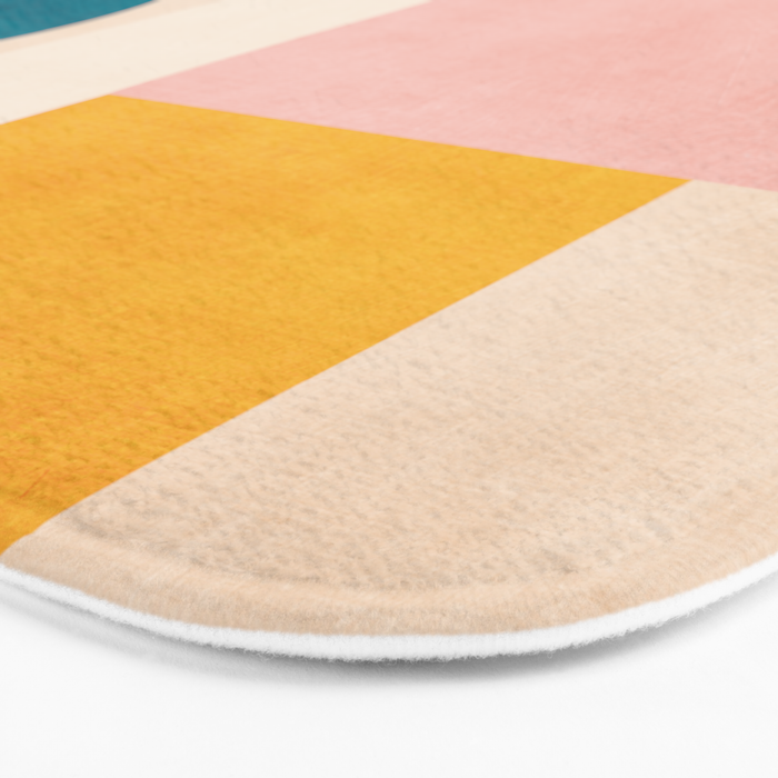 Pastel Tones Colorful Geometric Modern Artwork Bath Mat Gallery Image 3