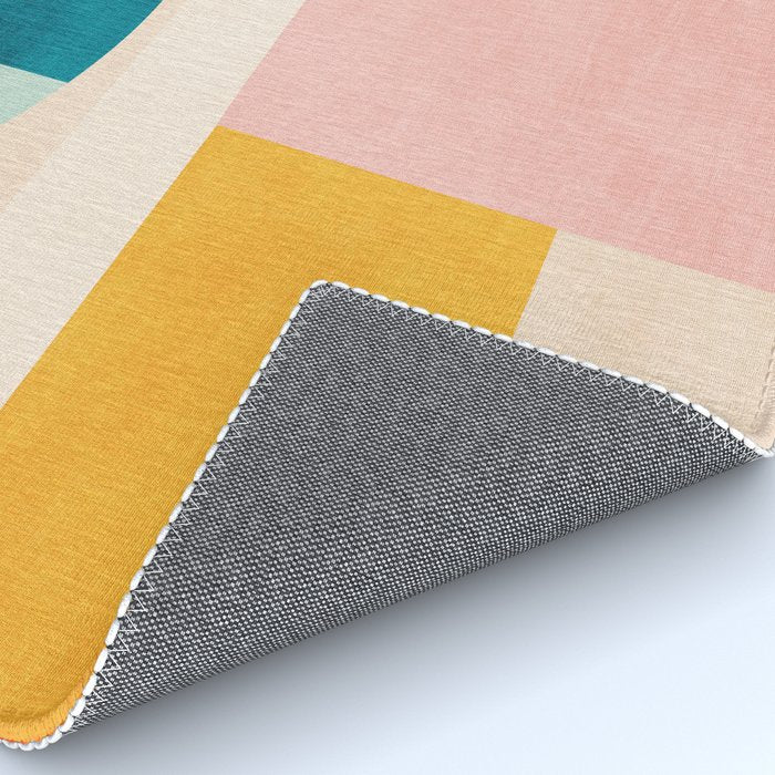 Pastel Tones Colorful Geometric Modern Artwork Rug Gallery Image 4