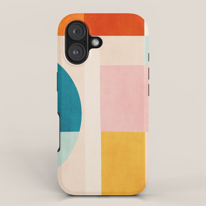 Pastel Tones Colorful Geometric Modern Artwork iPhone Case Gallery Image 1
