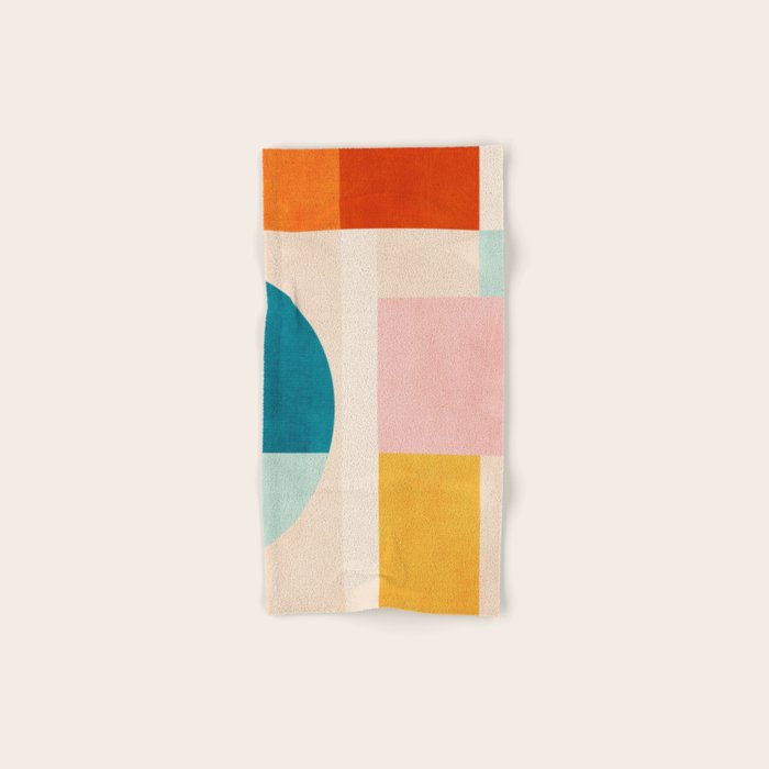 Pastel Tones Colorful Geometric Modern Artwork Bath Towel Gallery Image 1