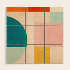 Pastel Tones Colorful Geometric Modern Artwork Wood Wall Art Gallery Image 1