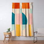 Pastel Tones Colorful Geometric Modern Artwork Window Curtain Gallery Image 5