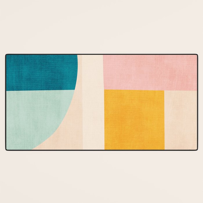 Pastel Tones Colorful Geometric Modern Artwork Desk Mat Gallery Image 3