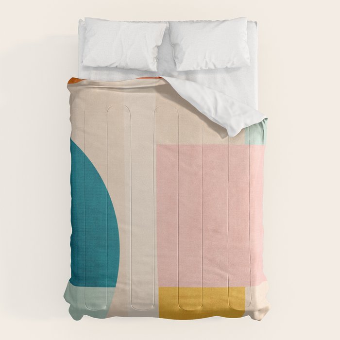 Pastel Tones Colorful Geometric Modern Artwork Comforter Gallery Image 1
