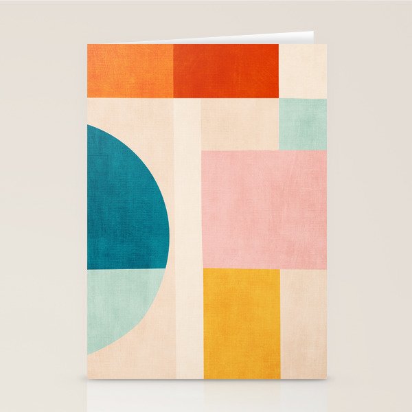 Pastel Tones Colorful Geometric Modern Artwork Stationery Card Gallery Image 1