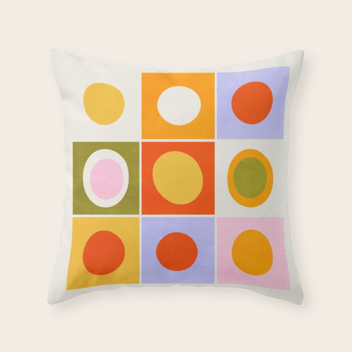 Colourplay & Concentric Circles: Mid Century Edition Throw Pillow Gallery Image 6