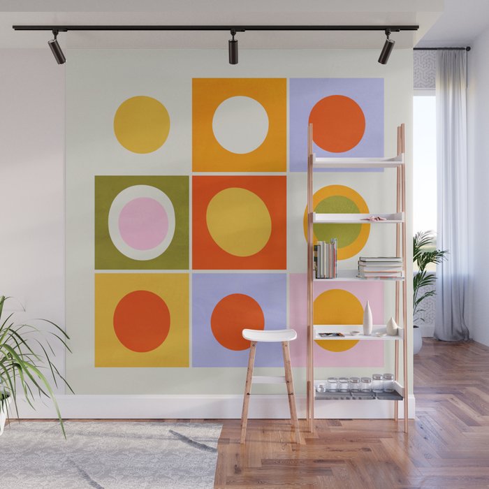 Colourplay & Concentric Circles: Mid Century Edition Wall Mural Gallery Image 1
