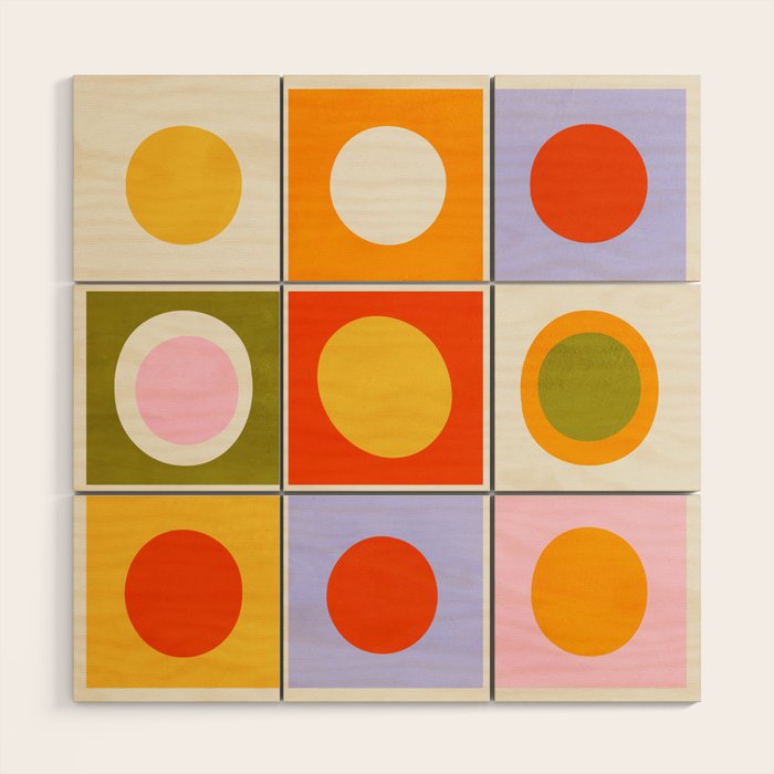 Colourplay & Concentric Circles: Mid Century Edition Wood Wall Art Gallery Image 1