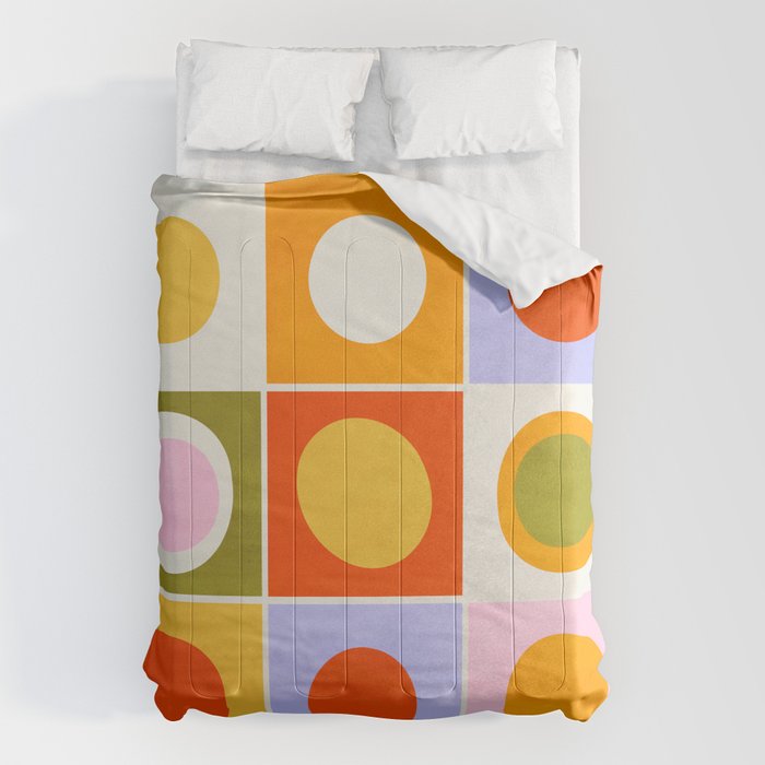 Colourplay & Concentric Circles: Mid Century Edition Comforter Gallery Image 1