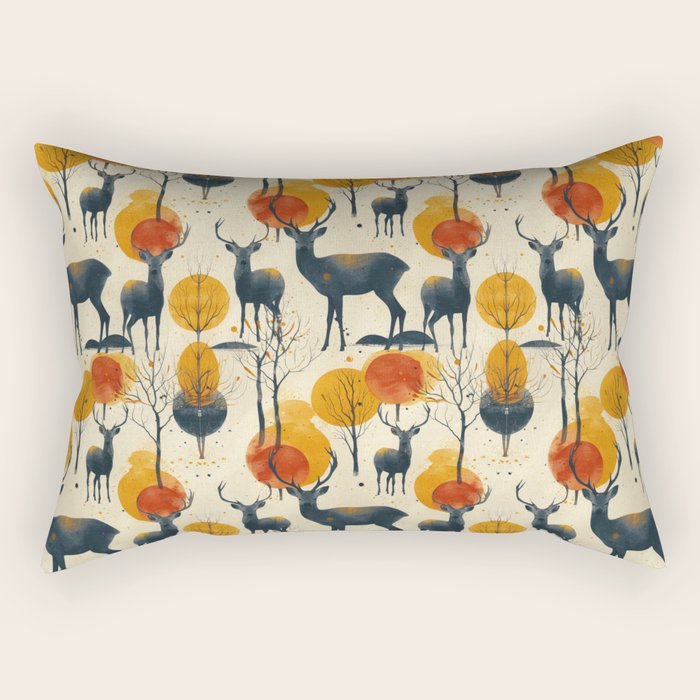 Retro Wildlife Rectangular Pillow Gallery Image 2