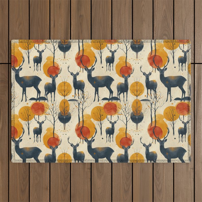 Retro Wildlife Outdoor Rug Gallery Image 1