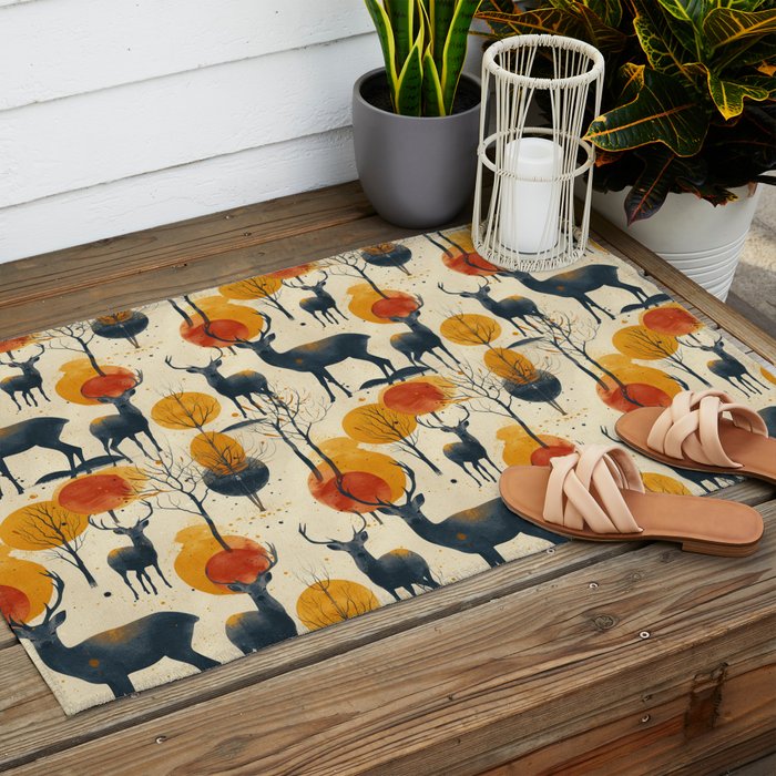 Retro Wildlife Outdoor Rug Gallery Image 2
