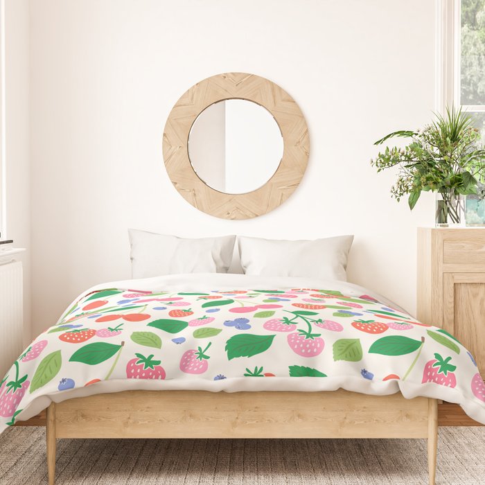 Strawberries and Cherries - Bright Colors Duvet Cover Gallery Image 3