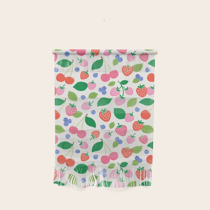 Strawberries and Cherries - Bright Colors Wall Hanging Gallery Image 1
