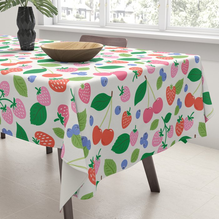 Strawberries and Cherries - Bright Colors Tablecloth Gallery Image 3
