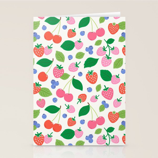 Strawberries and Cherries - Bright Colors Stationery Card Gallery Image 2