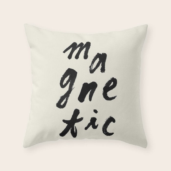 Magnetic - Typography Throw Pillow Gallery Image 1