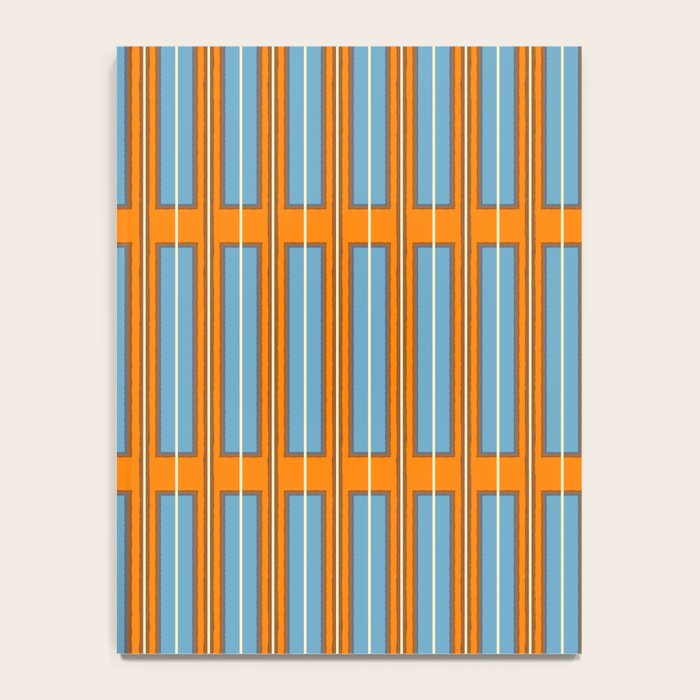 Eclectic Geometric Colorful Geo Box Retro Striped Pattern Orange Blue Brown Cream Notebook Gallery Image 4