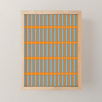 Eclectic Geometric Colorful Geo Box Retro Striped Pattern Orange Blue Brown Cream Mini Art Print Gallery Image 1