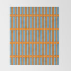 Eclectic Geometric Colorful Geo Box Retro Striped Pattern Orange Blue Brown Cream Throw Blanket Gallery Image 2