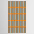 Eclectic Geometric Colorful Geo Box Retro Striped Pattern Orange Blue Brown Cream Tablecloth Gallery Image 2