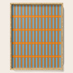 Eclectic Geometric Colorful Geo Box Retro Striped Pattern Orange Blue Brown Cream Serving Tray Gallery Image 1
