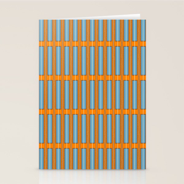 Eclectic Geometric Colorful Geo Box Retro Striped Pattern Orange Blue Brown Cream Stationery Card Gallery Image 2
