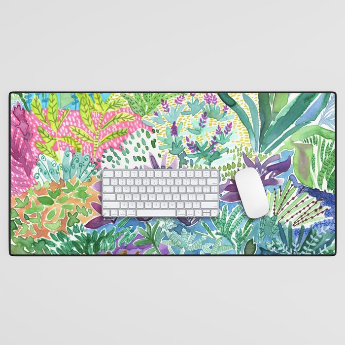 Tropical Garden Watercolor Desk Mat Gallery Image 1