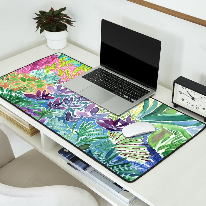 Tropical Garden Watercolor Desk Mat Gallery Image 2