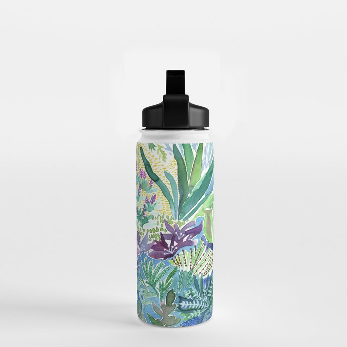 Tropical Garden Watercolor Water Bottle Gallery Image 2