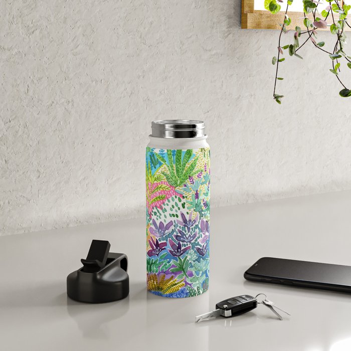 Tropical Garden Watercolor Water Bottle Gallery Image 4