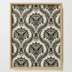 Triceratops Damask - black and cream Serving Tray Gallery Image 1