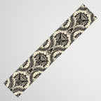 Triceratops Damask - black and cream Table Runner Gallery Image 3